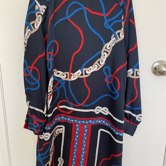 Zara Black Dress with Red and Blue Rope Pattern - Picture 2 of 3